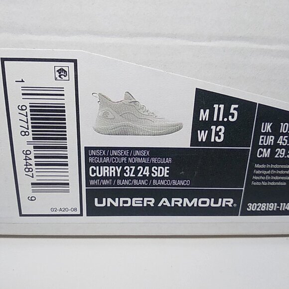 Under Armour Curry 3Z 24 SDE Men 11.5 White Basketball  display picture 2